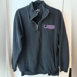 Charles River Apparel Oversized JMU Honors Black Quarter-Zip Sweater (M)